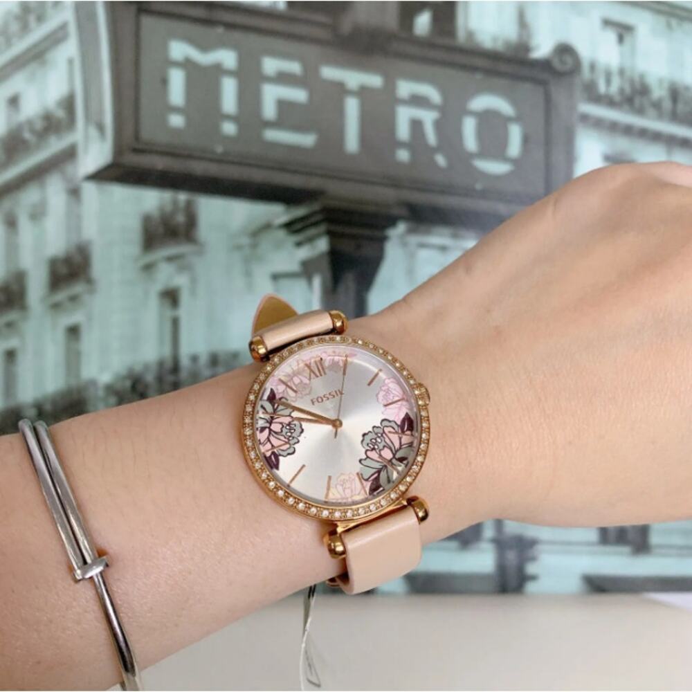 Fossil BQ3604 Tillie Three-Hand Blush Leather Watch